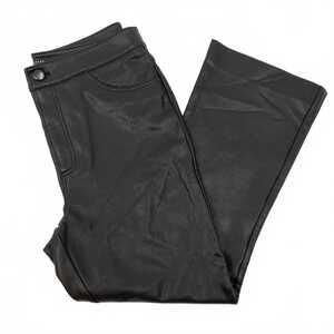 Halogen Black Faux Leather Cropped Flare Pants | Women’s Size 4